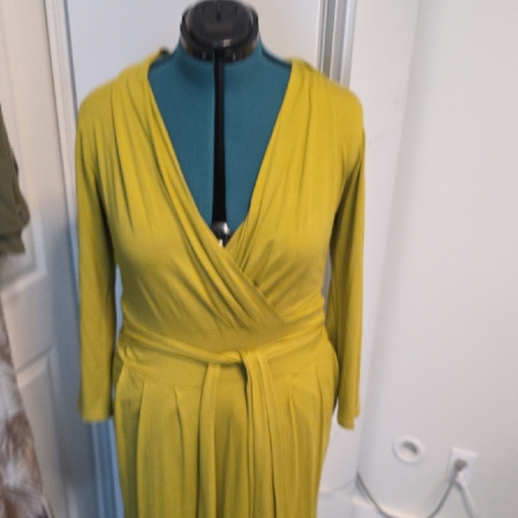Taylor Jay Long Sleeve Yellow Maxi Dress Xl - Picture 3 of 5